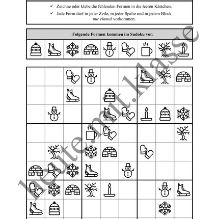 Sudoku 9x9: Winter - Logisches Denken fördern!