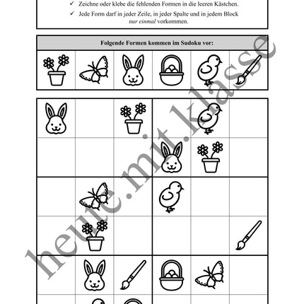 Sudoku 6x6: Ostern - Logisches Denken fördern!