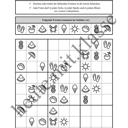 Sudoku 9x9: Sommer - Logisches Denken fördern!