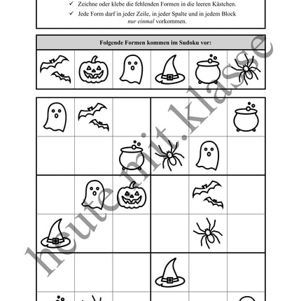 Sudoku 6x6: Halloween - Logisches Denken fördern!