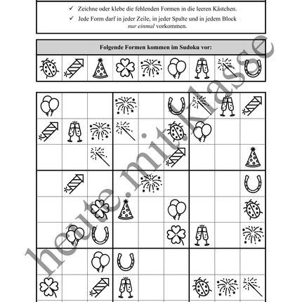 Sudoku 9x9: Neujahr & Silvester - Logisches Denken fördern!