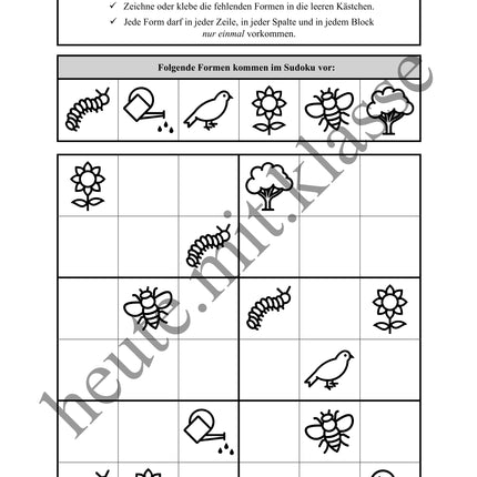 Sudoku 6x6: Frühling - Logisches Denken fördern!