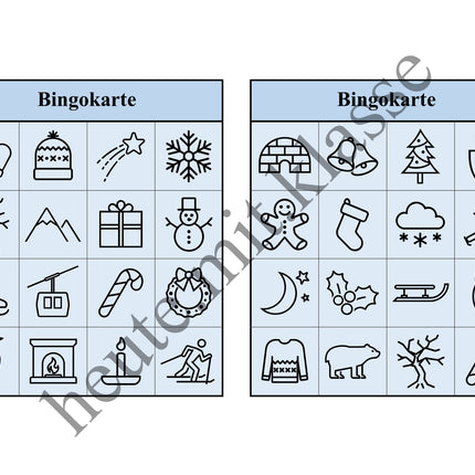 Bingo Spiel: Winter & Weihnachten
