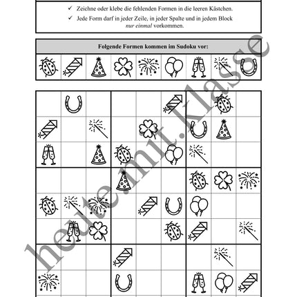 Sudoku 9x9: Neujahr & Silvester - Logisches Denken fördern!