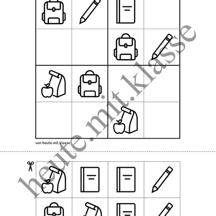 Sudoku 4x4: In der Schule (Rätsel für Vorschule & Anfangsunterricht)