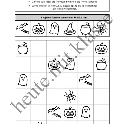 Sudoku 6x6: Halloween - Logisches Denken fördern!
