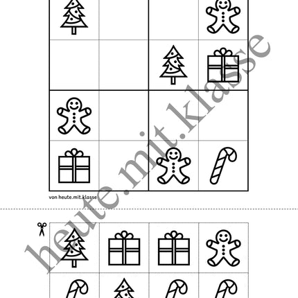 Sudoku 4x4: Weihnachten & Advent (Rätsel für Vorschule & Anfangsunterricht)