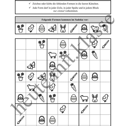 Sudoku 9x9: Ostern - Logisches Denken fördern!