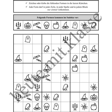 Sudoku 9x9: Halloween - Logisches Denken fördern!