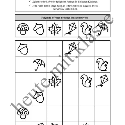 Sudoku 6x6: Herbst - Logisches Denken fördern!