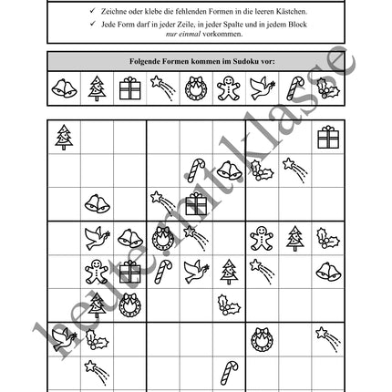 Sudoku 9x9: Weihnachten & Advent - Logisches Denken fördern!