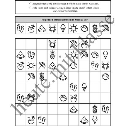 Sudoku 9x9: Sommer - Logisches Denken fördern!