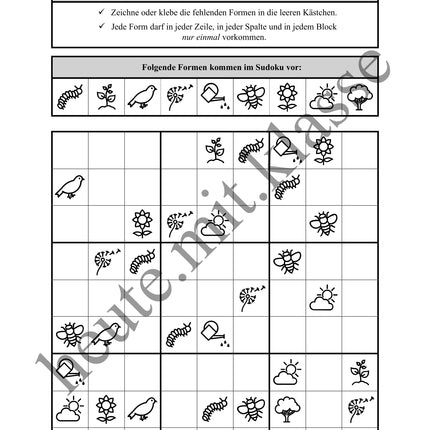 Sudoku 9x9: Frühling - Logisches Denken fördern!