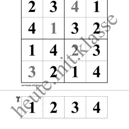 Sudoku 4x4: Klassisch mit Zahlen (Rätsel für Vorschule & Anfangsunterricht)