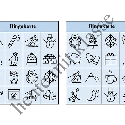 Bingo Spiel: Winter & Weihnachten