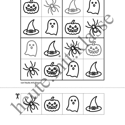 Sudoku 4x4: Halloween (Rätsel für Vorschule & Anfangsunterricht)