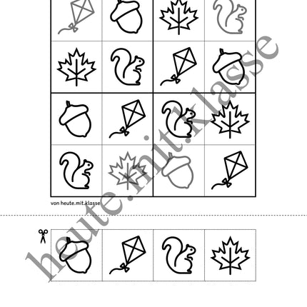 Sudoku: 4x4 Herbst (Rätsel für Vorschule & Anfangsunterricht)