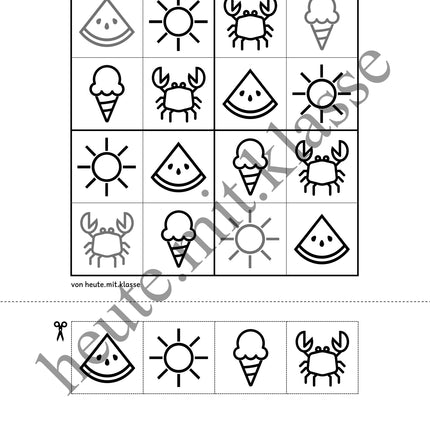 Sudoku 4x4: Sommer (Rätsel für Vorschule & Anfangsunterricht)