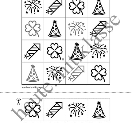 Sudoku 4x4: Neujahr & Silvester (Rätsel für Vorschule & Anfangsunterricht)