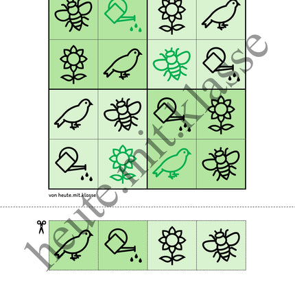 Sudoku 4x4: Frühling (Rätsel für Vorschule & Anfangsunterricht)