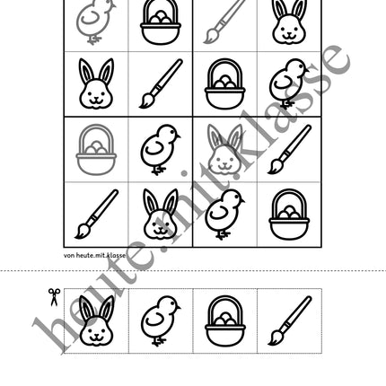 Sudoku: 4x4 Ostern (Rätsel für Vorschule & Anfangsunterricht)