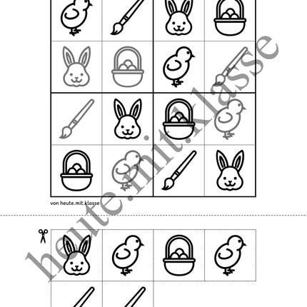 Sudoku: 4x4 Ostern (Rätsel für Vorschule & Anfangsunterricht)