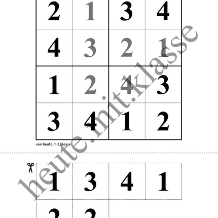 Sudoku 4x4: Klassisch mit Zahlen (Rätsel für Vorschule & Anfangsunterricht)