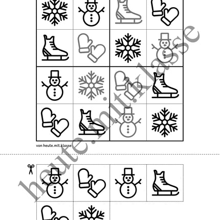 Sudoku 4x4: Winter (Rätsel für Vorschule & Anfangsunterricht)