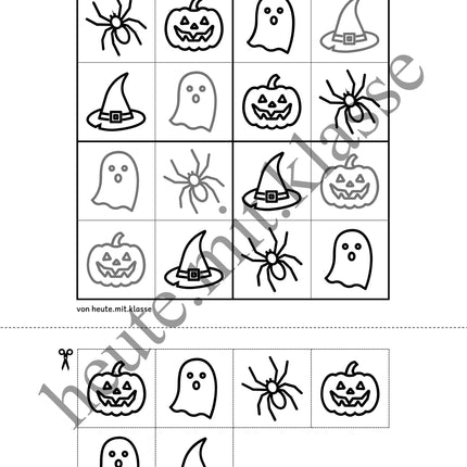 Sudoku 4x4: Halloween (Rätsel für Vorschule & Anfangsunterricht)