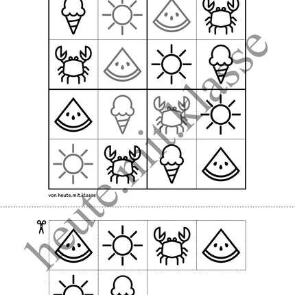 Sudoku 4x4: Sommer (Rätsel für Vorschule & Anfangsunterricht)