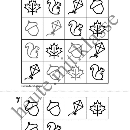Sudoku: 4x4 Herbst (Rätsel für Vorschule & Anfangsunterricht)