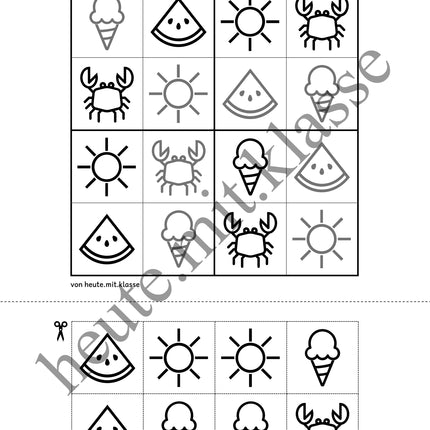 Sudoku 4x4: Sommer (Rätsel für Vorschule & Anfangsunterricht)