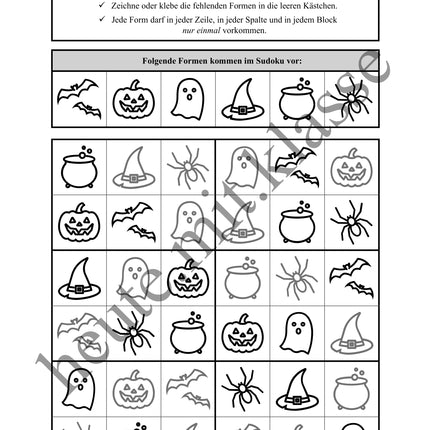 Sudoku 6x6: Halloween - Logisches Denken fördern!
