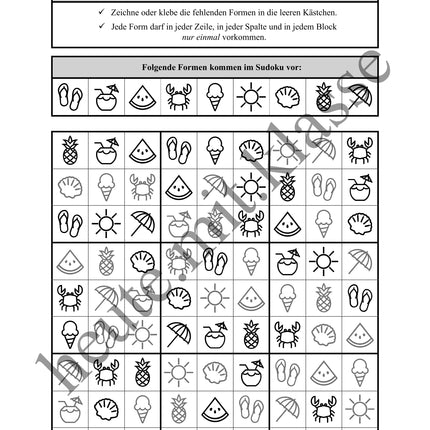 Sudoku 9x9: Sommer - Logisches Denken fördern!