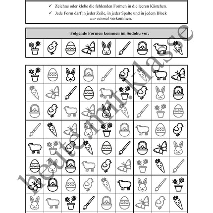 Sudoku 9x9: Ostern - Logisches Denken fördern!