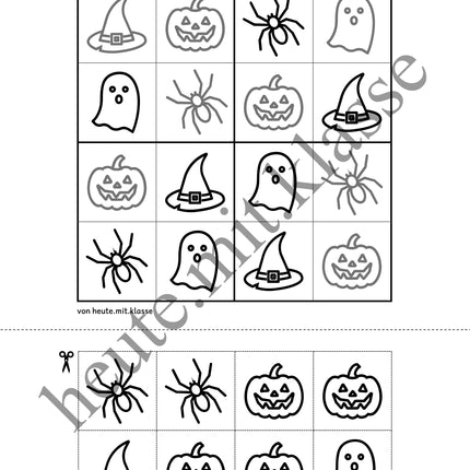 Sudoku 4x4: Halloween (Rätsel für Vorschule & Anfangsunterricht)