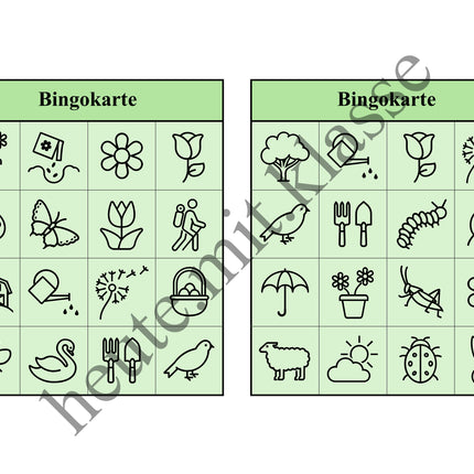 Bingo-Spiel: Frühling & Ostern