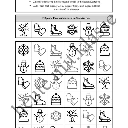 Sudoku 6x6: Winter - Logisches Denken fördern!