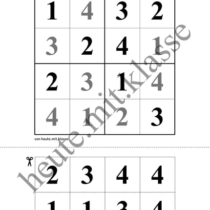 Sudoku 4x4: Klassisch mit Zahlen (Rätsel für Vorschule & Anfangsunterricht)