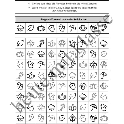 Sudoku 9x9: Herbst - Logisches Denken fördern!