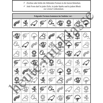Sudoku 9x9: Frühling - Logisches Denken fördern!