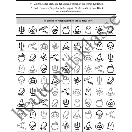 Sudoku 9x9: Halloween - Logisches Denken fördern!
