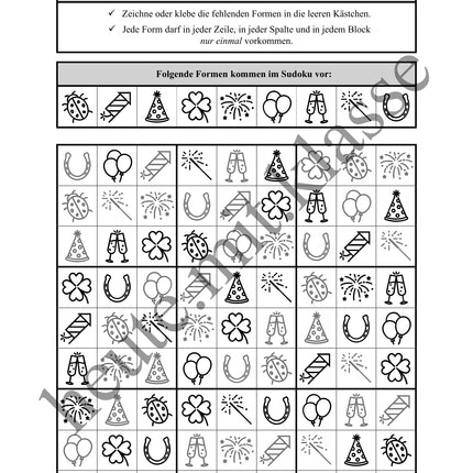 Sudoku 9x9: Neujahr & Silvester - Logisches Denken fördern!