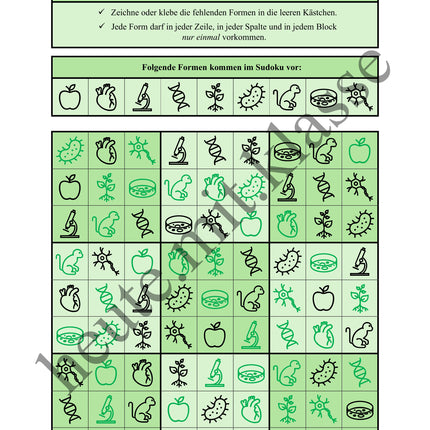 Sudoku 9x9: Biologie - Logisches Denken fördern!