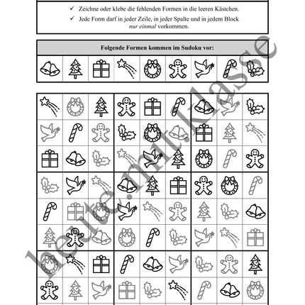 Sudoku 9x9: Weihnachten & Advent - Logisches Denken fördern!