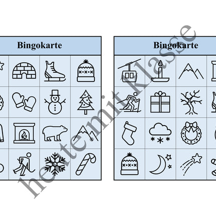 Bingo Spiel: Winter & Weihnachten