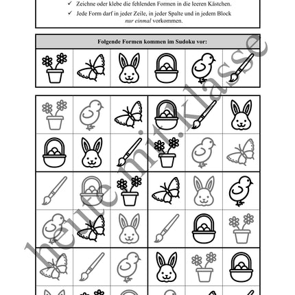 Sudoku 6x6: Ostern - Logisches Denken fördern!
