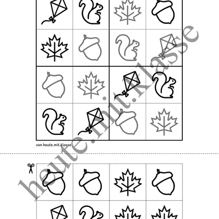 Sudoku: 4x4 Herbst (Rätsel für Vorschule & Anfangsunterricht)