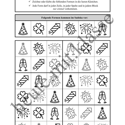 Sudoku 6x6: Neujahr & Silvester - Logisches Denken fördern!
