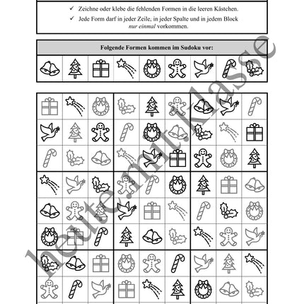 Sudoku 9x9: Weihnachten & Advent - Logisches Denken fördern!